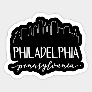 Philadelphia Pennsylvania - Skyline Calligraphy Sticker